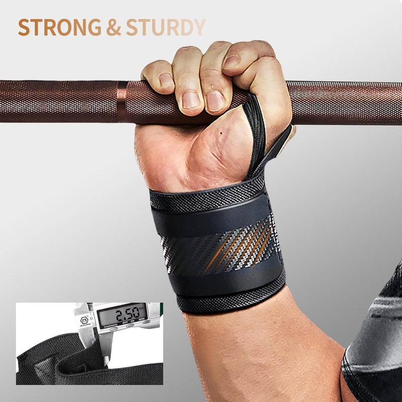 Jaffick Double-Layer Reinforced Wrist Wraps for Weightlifting - Men & Women, Thumb Loop Design for Powerlifting, Crossfit, Bodybuilding, Deadlifting - Fits Both Hands - Image 3